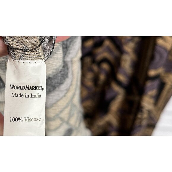 WORLD MARKET Women's Purple Black Geometric Long Sleeve Dress NWT S/M - Picture 3 of 5